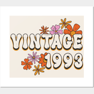 30th Birthday Vintage 1993 Womens Retro Groovy Style Posters and Art